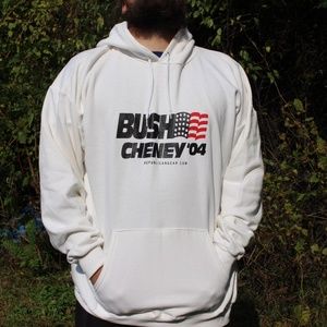 Vintage Bush And Cheney White Hoodie, Republican P